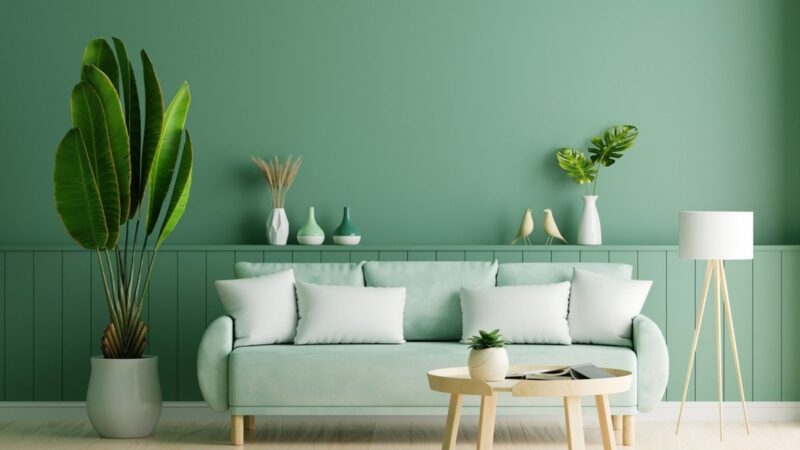 Sơn nhà màu xanh lá dương mang lại may mắn cho gia chủ