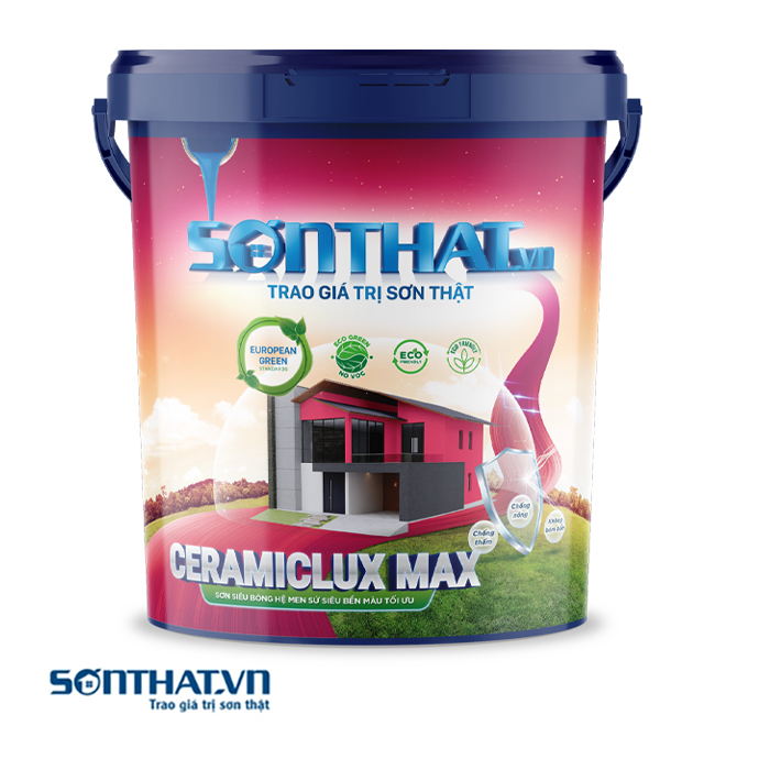 CERAMICLUX MAX - Sơn Siêu Bóng Hệ Men Sứ Siêu Bền Màu Tối Ưu S08 - Hình ảnh 2